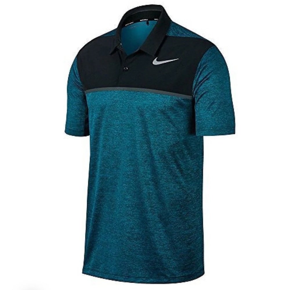 NIKE Tiger Woods Dry Blocked Golf Polo Shirt Swoosh Logo Blustery XXL Men’s NEW - Picture 1 of 10